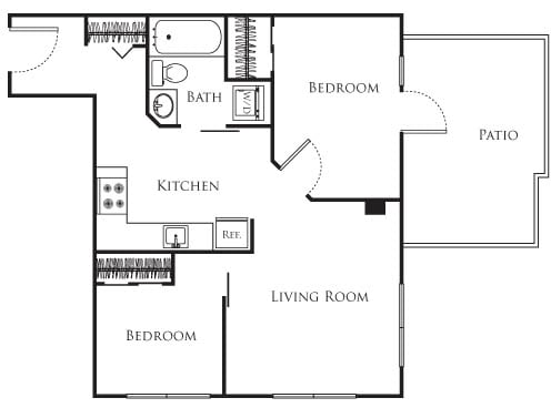 Floor Plan - Micro Two Bed - E2 236
