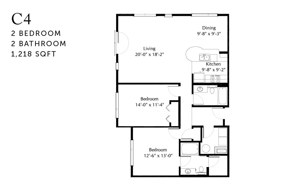 Floor Plan - C4 Two Bedroom