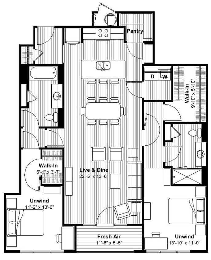 Loft 2 BR + Private Balcony, Spa Shower & Tub - Loft 2 BR + Private Balcony, Spa Shower & Tub