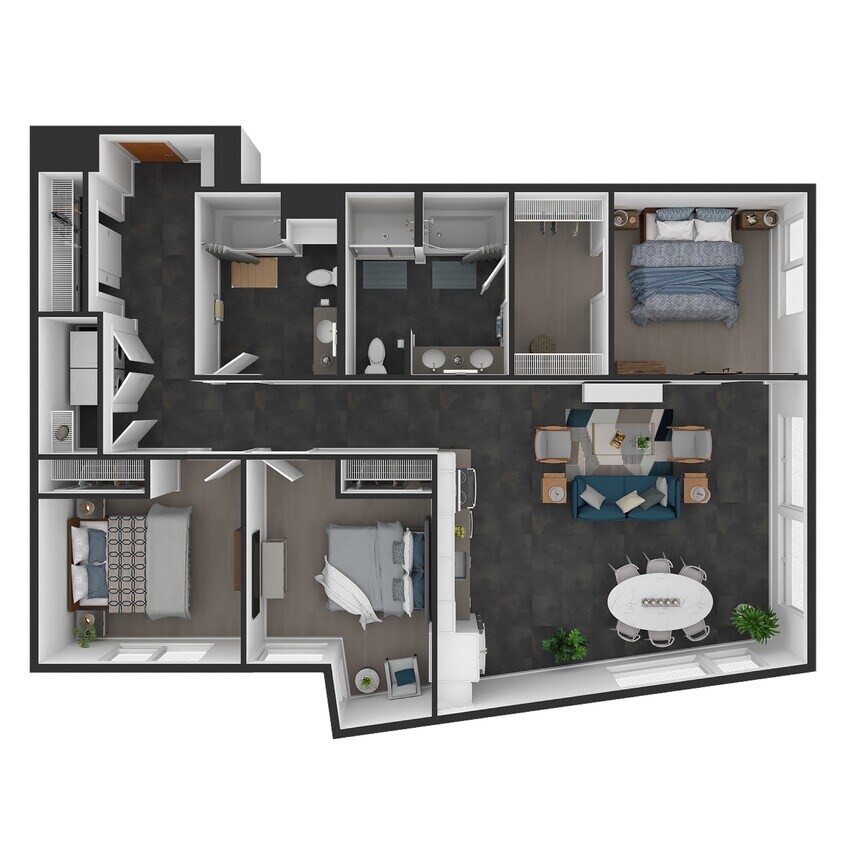 Floor Plan - 3 Bed/2 Bath-C1.3