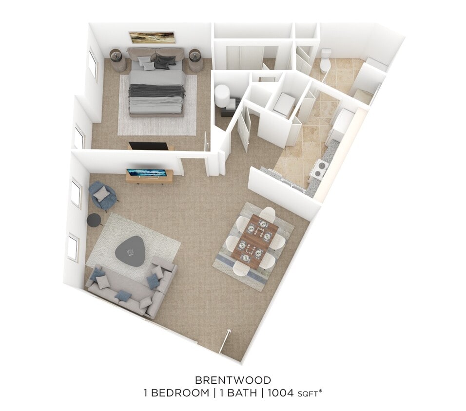 Floor Plan - One Bedroom-Brentwood