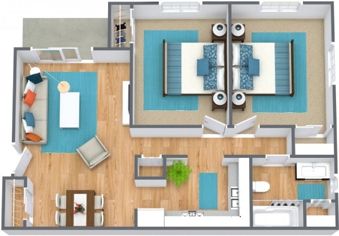 Floor Plan - Two Bedroom