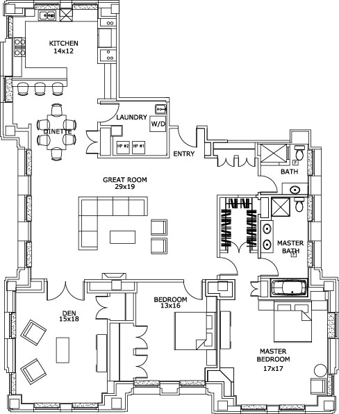 Floor Plan - 2 Bed | 2 Bath + Den