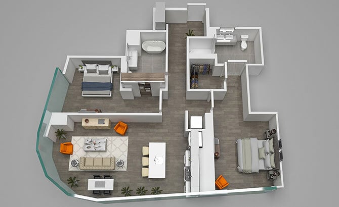 Floor Plan - Two Bedroom 08/06