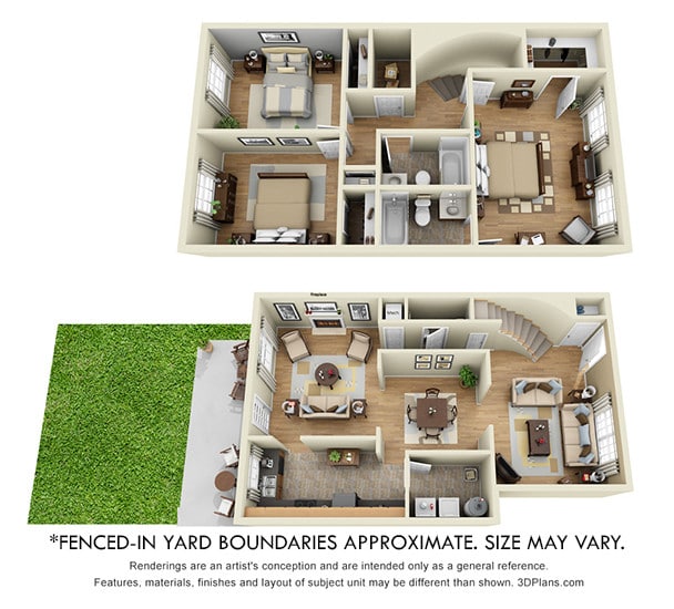 Floor Plan - Maison De Ville Townhouse with Fenced-In Yard