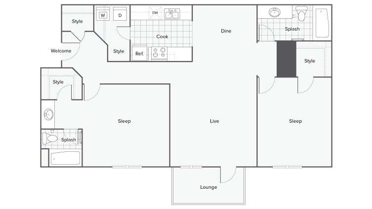 Floor Plan - Azalea 2X2 