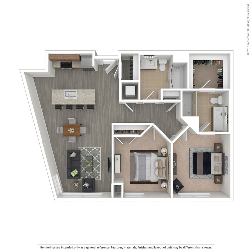 Floor Plan - C09 - 2 bed/2 bath