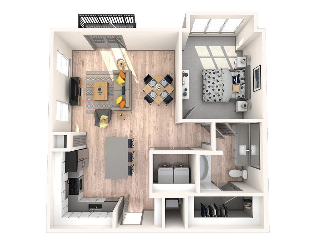 Floor Plan - One Bedroom A1F