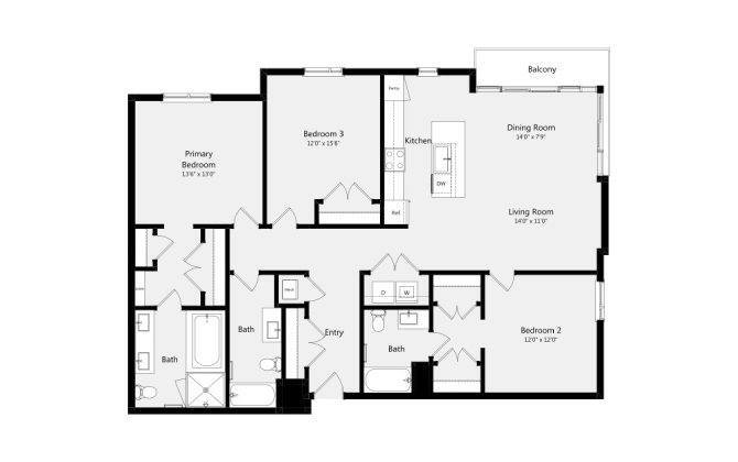 Floor Plan - 3B-A