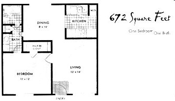1BR/1BA - 1x1 672 SF