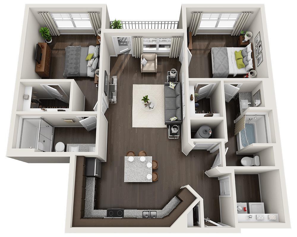 Floor Plan - Two Bedroom B2A