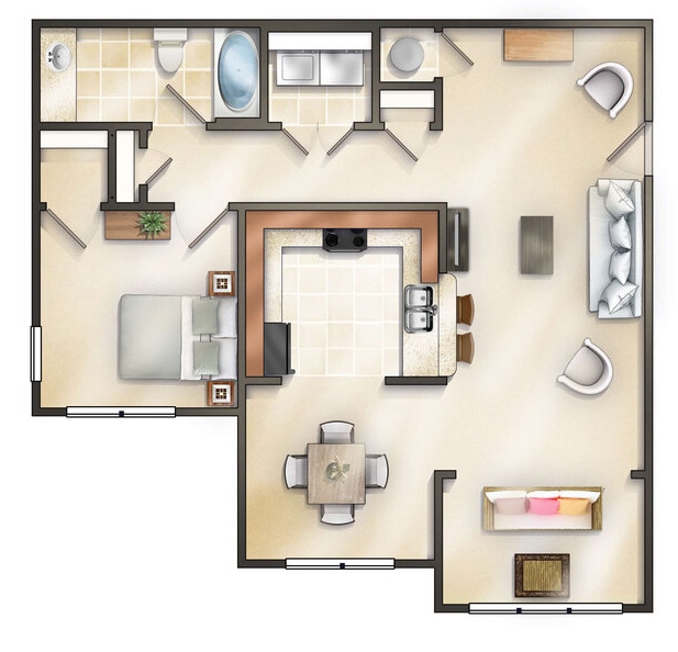 Floor Plan - The Fairfield with Sunroom