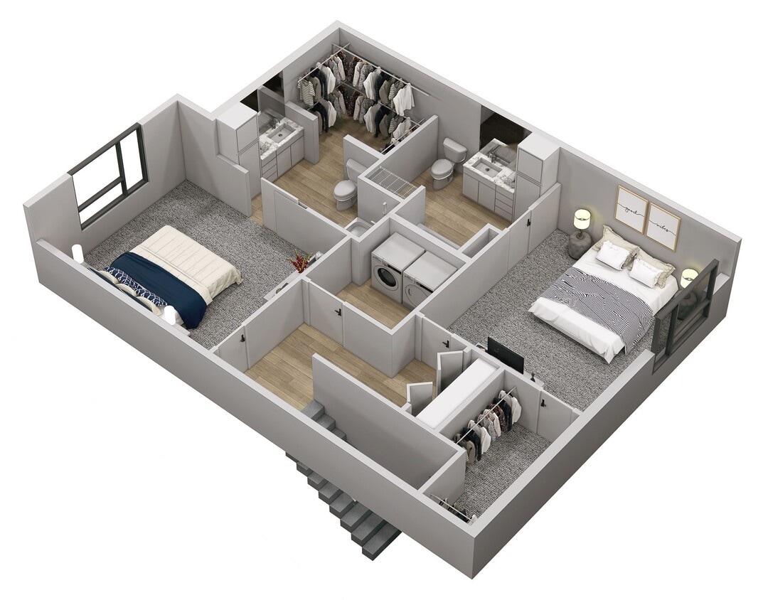 Floor Plan - 2 Bed 2.5 Bath Townhome (A)