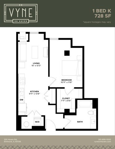 Final - Vyne On Haven - Floor Plans - 1 BED K -TYPE B - 1 BED - K