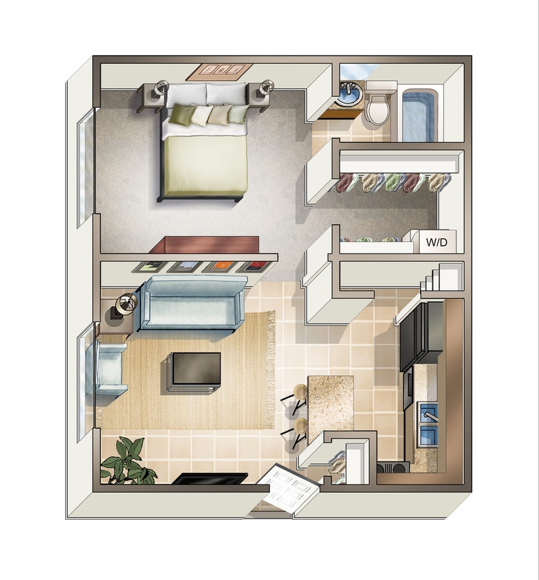 Floor Plan - One Bedroom