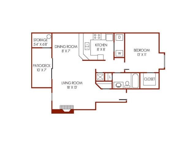 One Bedroom / One Bath 828 Sq Ft - 1 Bed 1 Bath