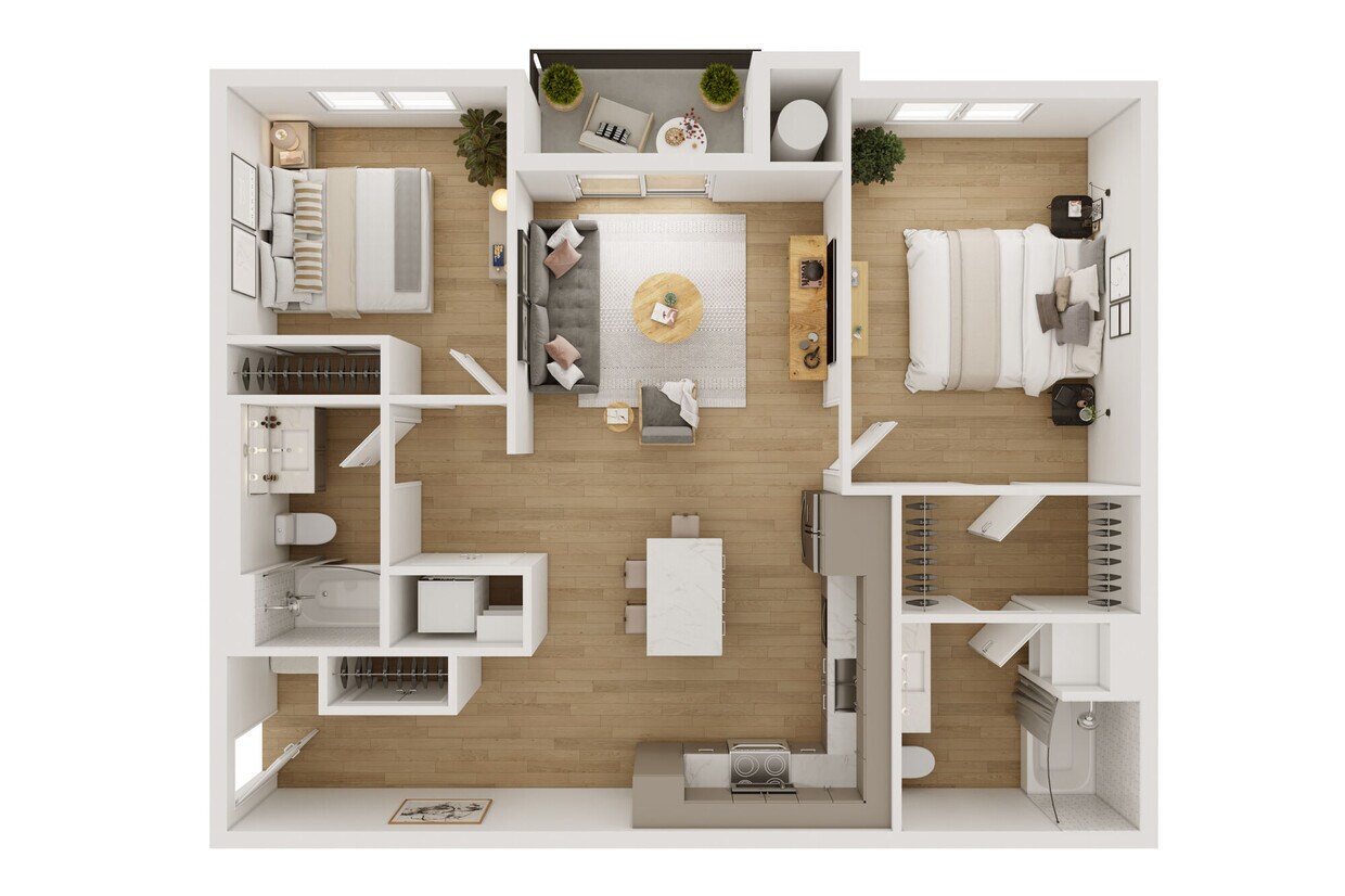 Floor Plan - 2 Beds 2 Baths