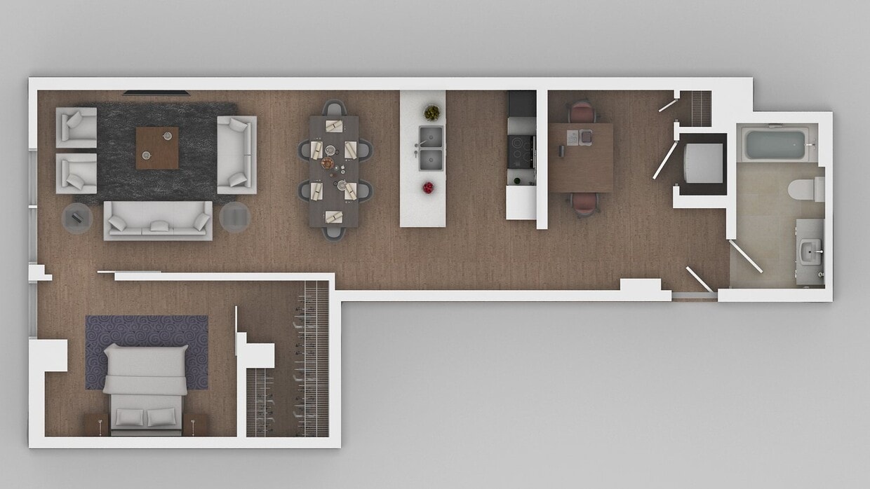 Floor Plan - Urban 1x1 + Den