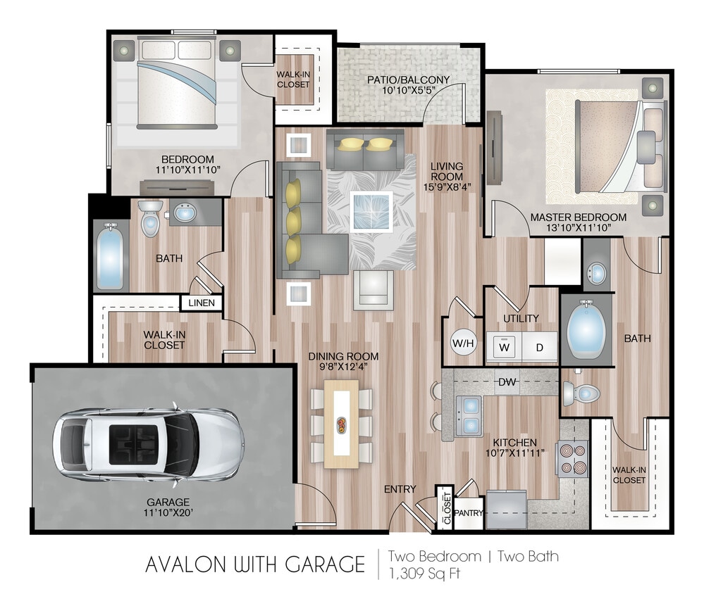 1309 Square Feet - Avalon with Garage