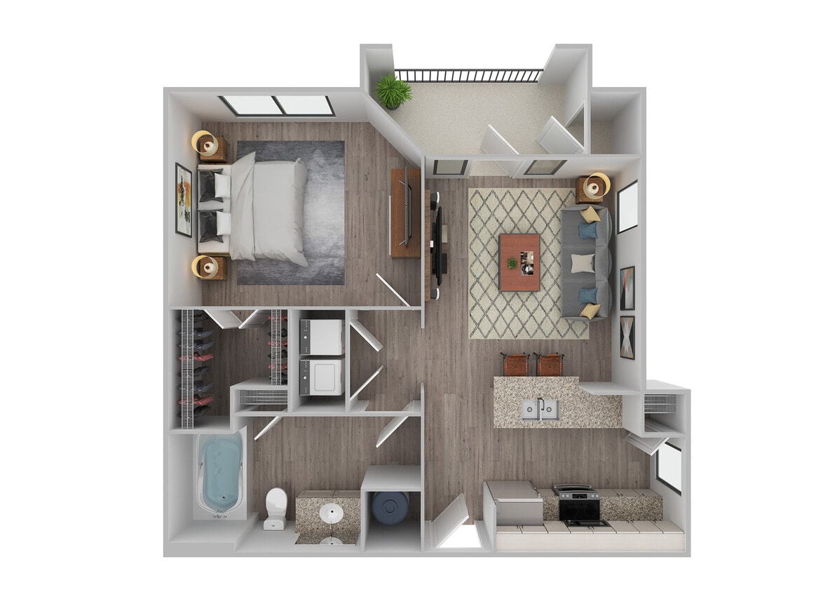 1 Bedroom | 1 Bath | 649 SF - A1 | Renovated