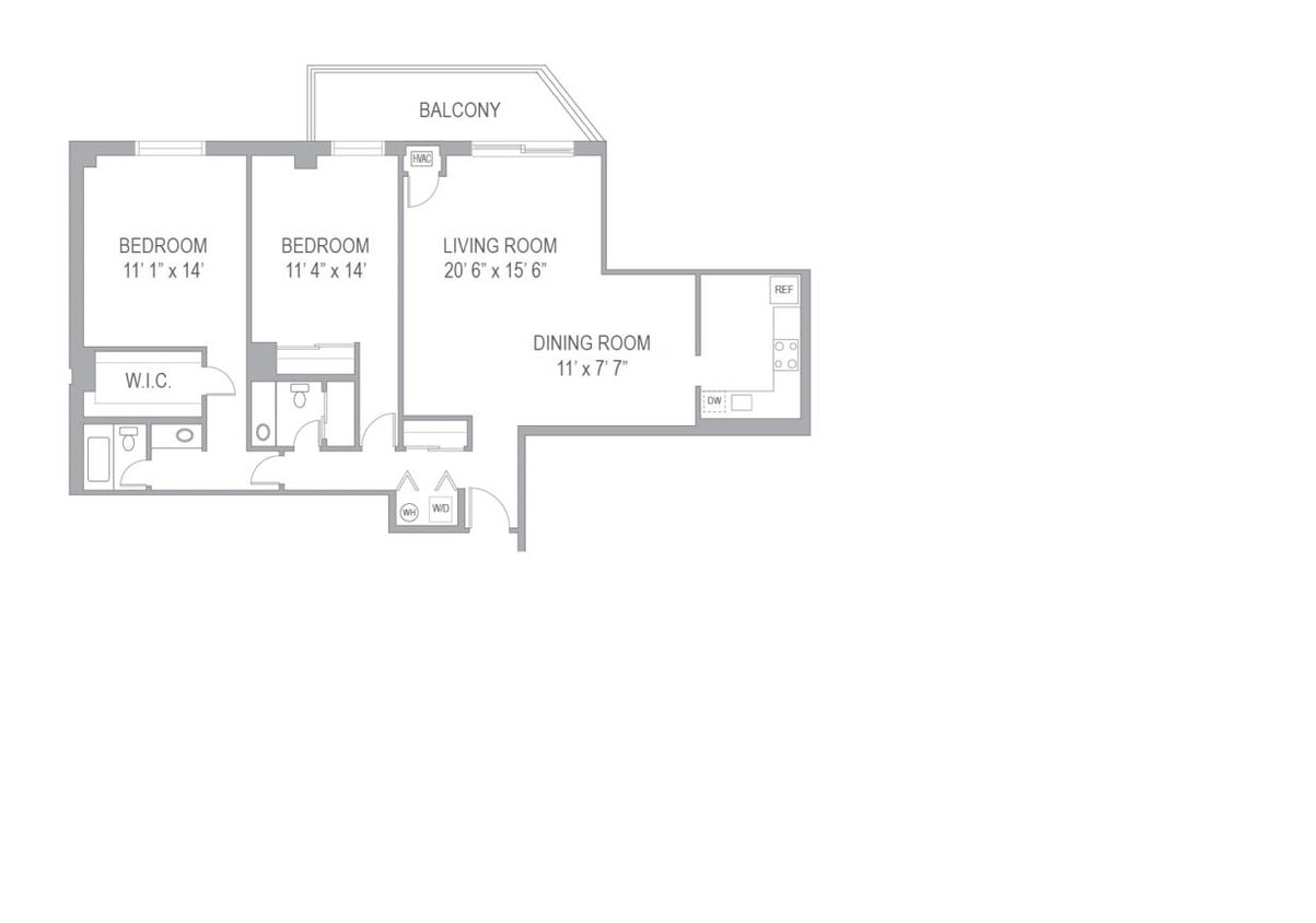 Floor Plan - 2BR/2BA FURNISHED (30-Day Stay Available)