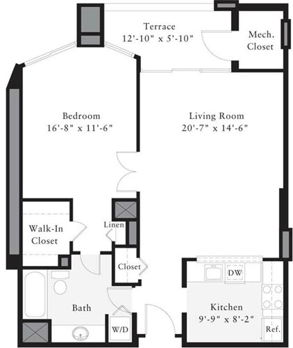 Floor Plan - 1 Bedroom C