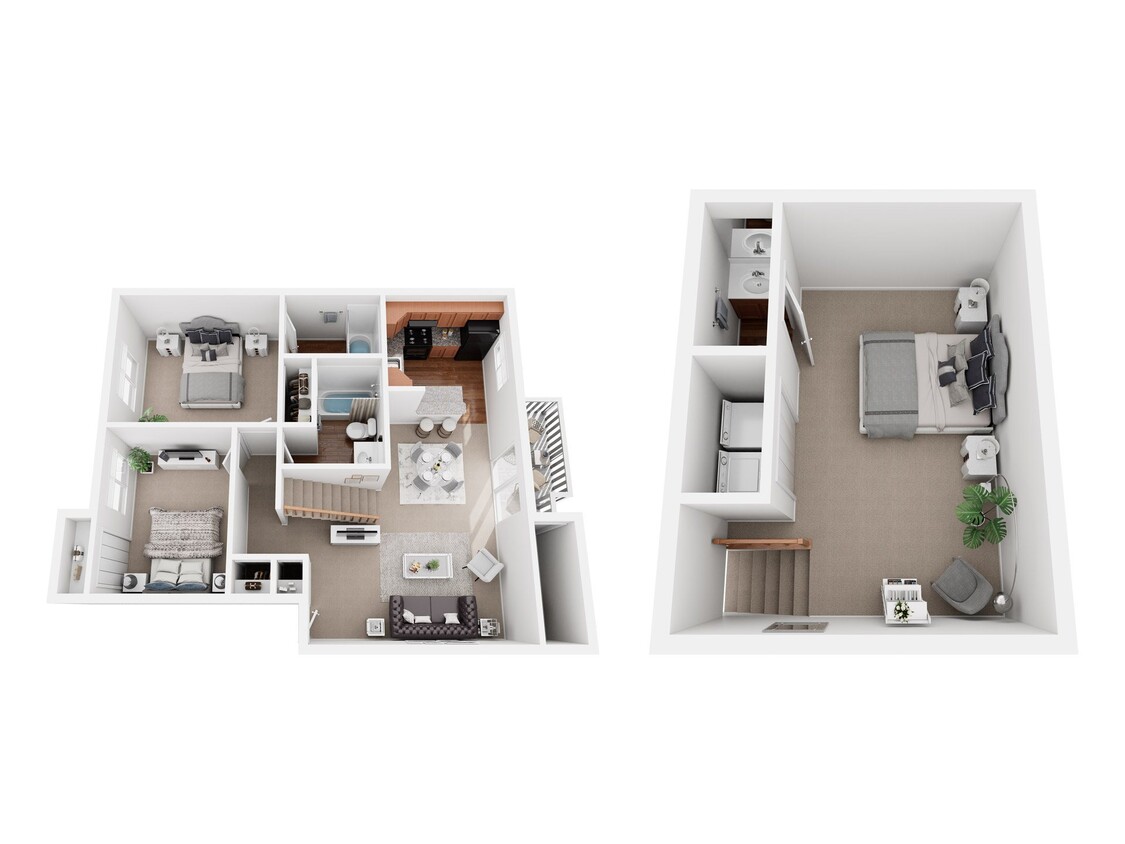 Floor Plan - 2 Bedroom 2 Bathroom 1215 Sq. Ft.