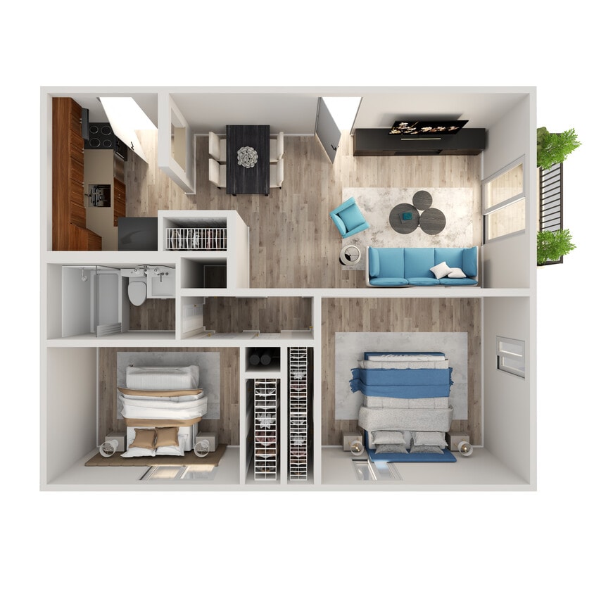 Floor Plan - 2 Bed 1 Bath