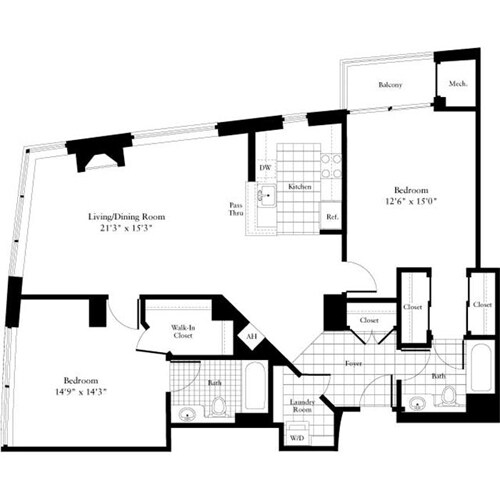 Floor Plan - 2 Bedrooms S