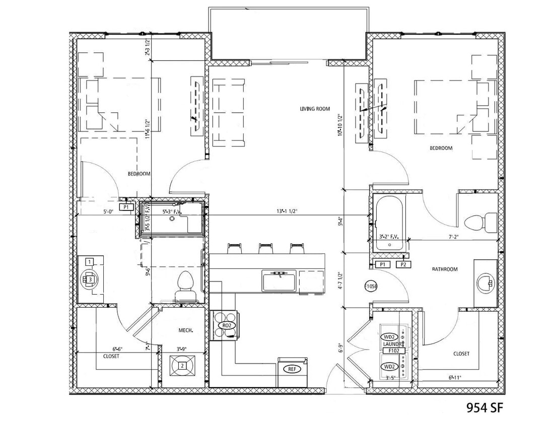 Floor Plan - 2BD / 2BA