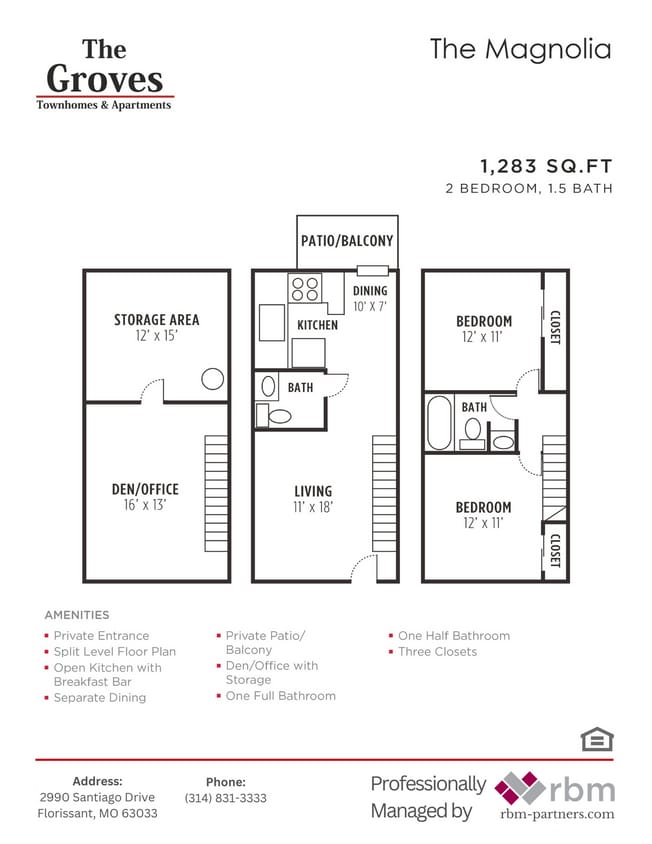 Floor Plan - Beautiful two bed townhome waiting for you!