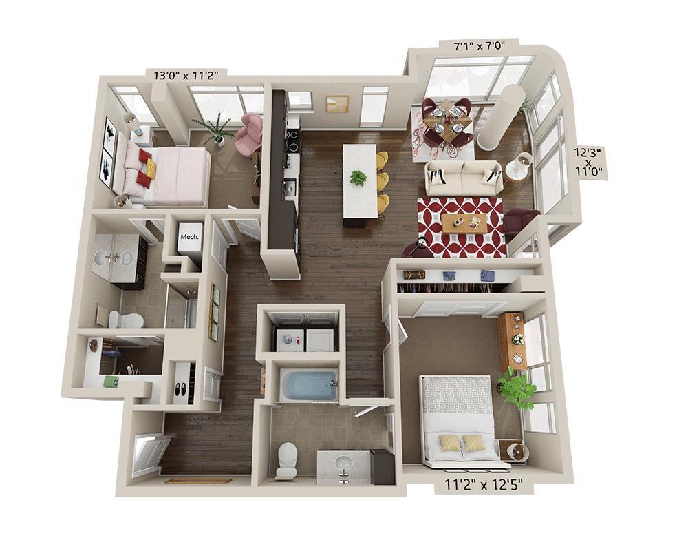 Floor Plan - Two Bedroom B2T