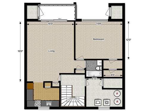 Floor Plan - 1 Bedroom Flat