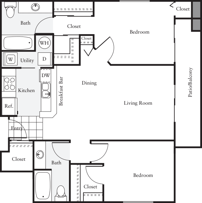 Floor Plan - 2x2 - B