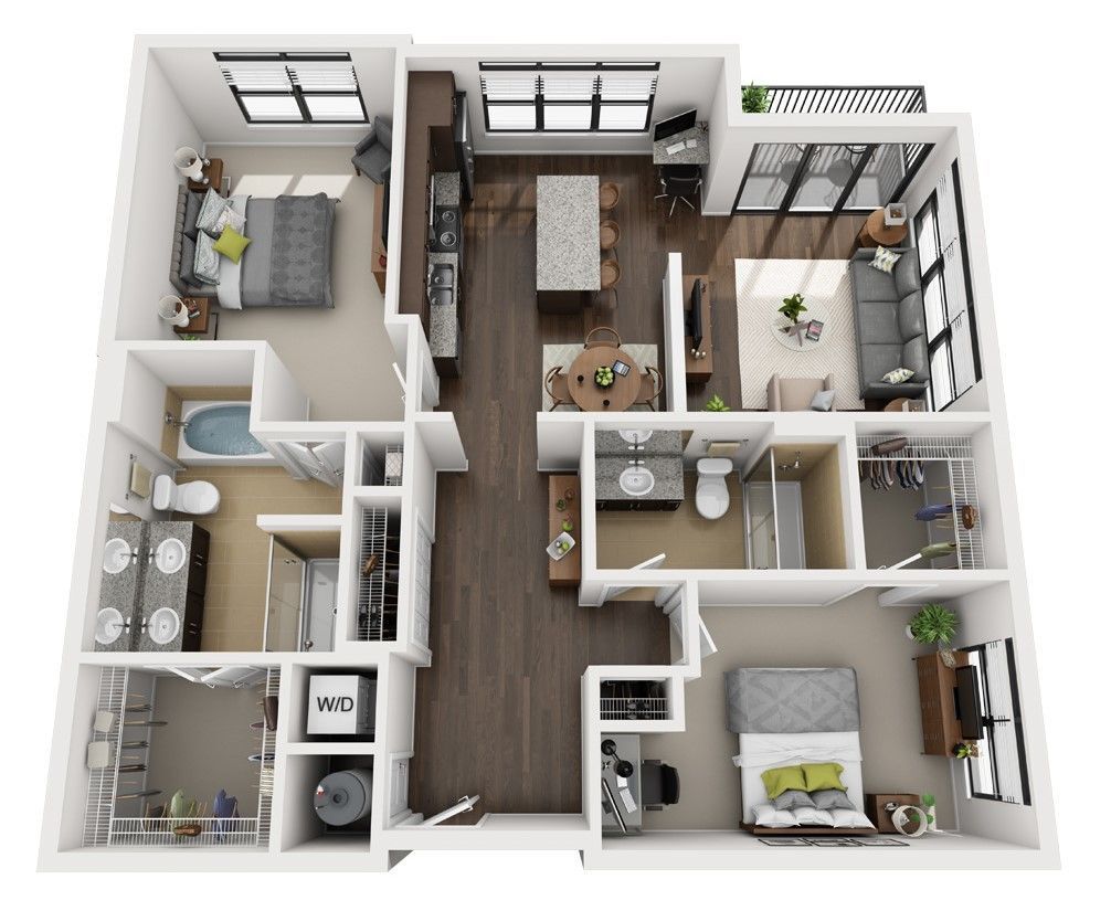 The Four - B4 - 2 Beds - 2 Baths - 1172 Sq. ft. - B4