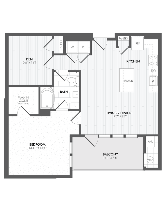 Floor Plan - 1 Bed/1 Bath Den-A15