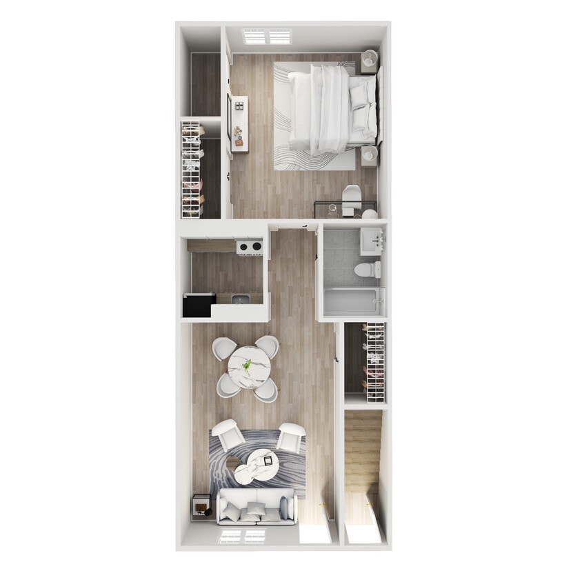 Floor Plan - One Bedroom 1 Bath