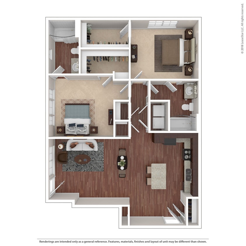 Floor Plan - 2 BR Designer Courtyard