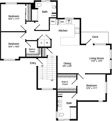 Floor Plan - Three Bed C-2 - Phase III