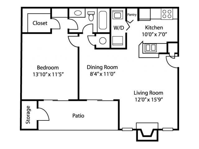 Floor Plan - A1 - Renovated Interior