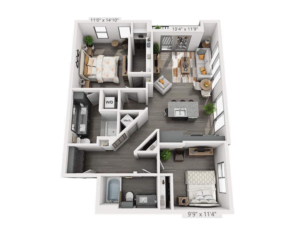 Floor Plan - Two Bedroom B2G-II