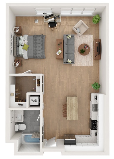Floor Plan - Studio - 752 sqft