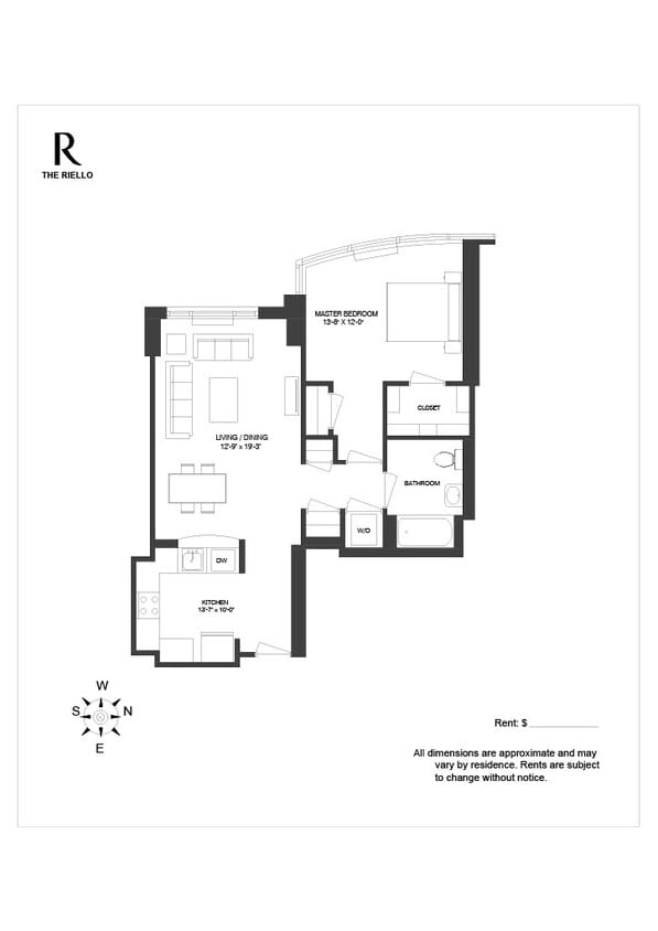 Floor Plan - 1 Bed 1 Bath Basel