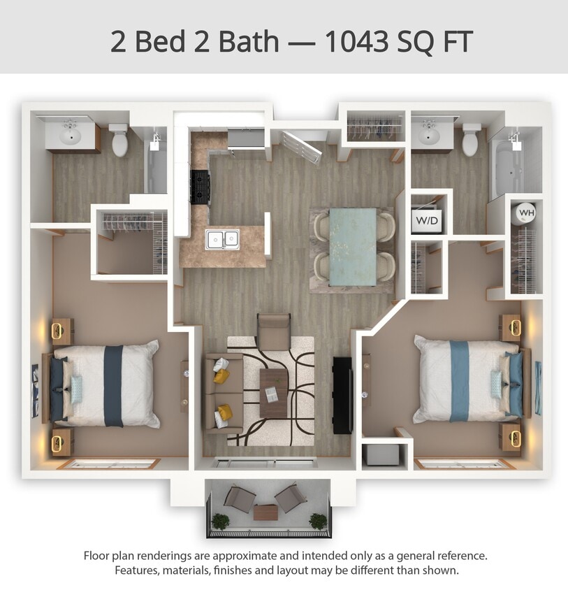 Floor Plan - 2 Bed 2 Bath (B5)