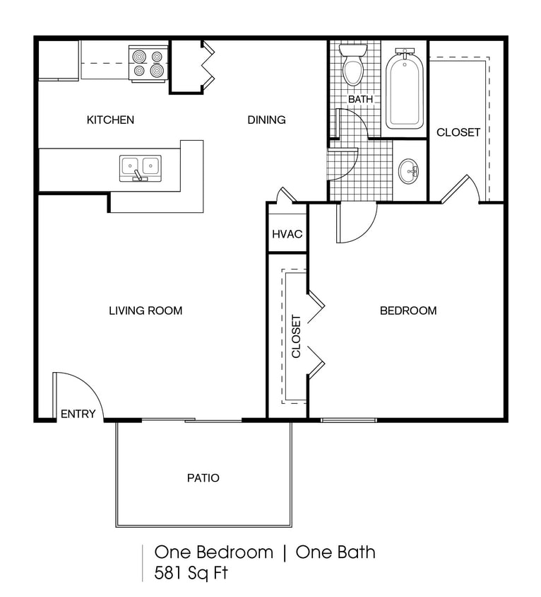 FP_Timber Ridge_581 SF.jpg - 1 bedroom 1 bath