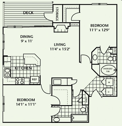 2BR/2BA - 2 X 2