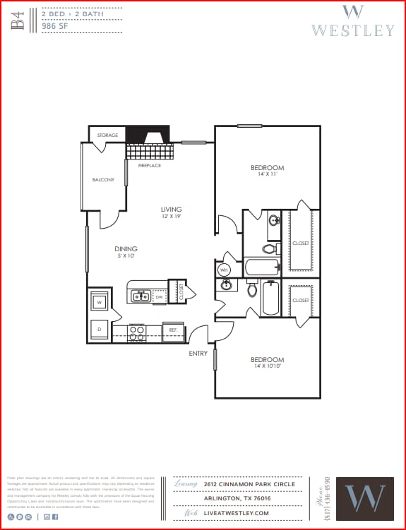 B4 WESTLY.png - 2 Bedroom 2 Bath