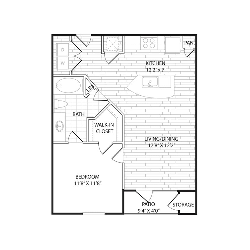 Floor Plan - A3C - One Bedroom