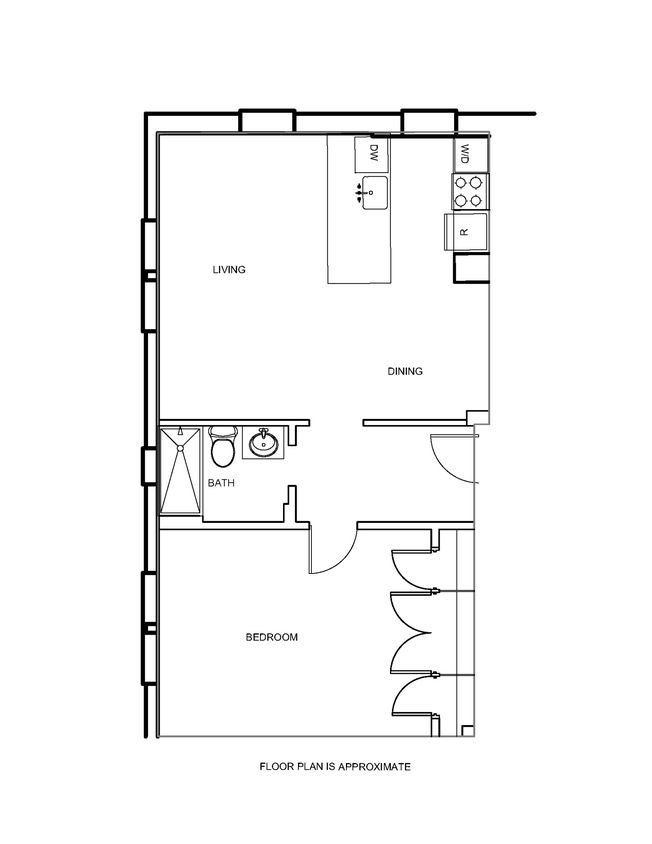 Floor Plan - One Bedroom C