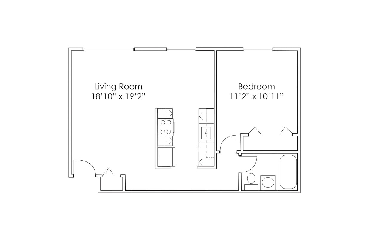 Floor Plan - 1 Bedroom D